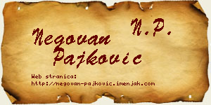 Negovan Pajković vizit kartica